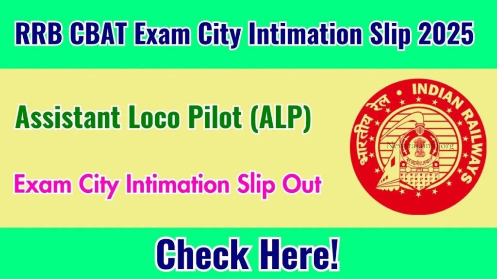 RRB Group D Exam City Intimation Slip 2025 Released — Check City, Date & Zone-Wise Details
